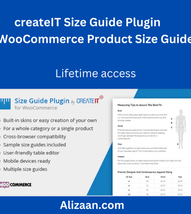 WooCommerce product size guide