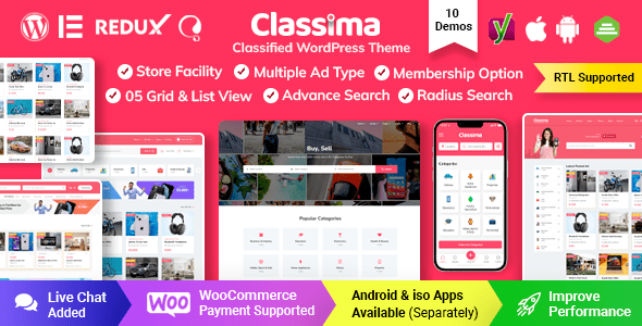 Classima – Classified Ads WordPress Theme