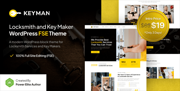 Keyman – Locksmith & Key Maker Services FSE WordPress Theme