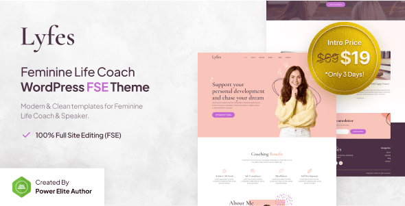 Lyfes – Feminine Life Coach & Speaker FSE WordPress Theme