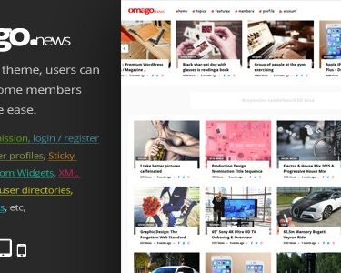 Omago News - User Profile Membership & Content Sharing Theme